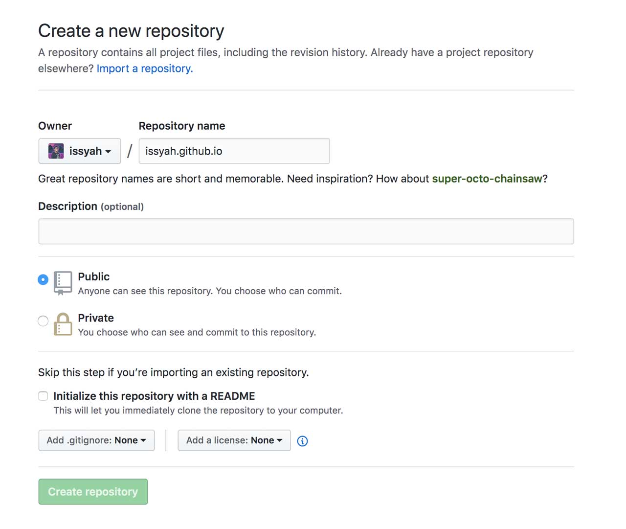 Github New Repo